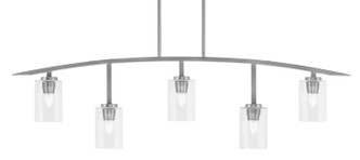 Toltec Lighting - 3745-GP-300 - Five Light Billiard/Island - Kurve - Graphite