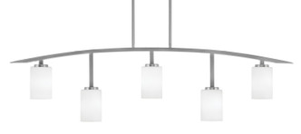 Toltec Lighting - 3745-GP-310 - Five Light Billiard/Island - Kurve - Graphite