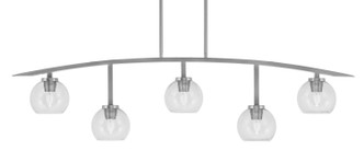 Toltec Lighting - 3745-GP-4100 - Five Light Billiard/Island - Kurve - Graphite