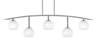 Toltec Lighting - 3745-GP-4101 - Five Light Billiard/Island - Kurve - Graphite