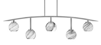 Toltec Lighting - 3745-GP-4109 - Five Light Billiard/Island - Kurve - Graphite