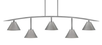 Toltec Lighting - 3745-GP-421-GP - Five Light Billiard/Island - Kurve - Graphite