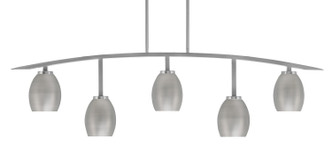 Toltec Lighting - 3745-GP-426-GP - Five Light Billiard/Island - Kurve - Graphite