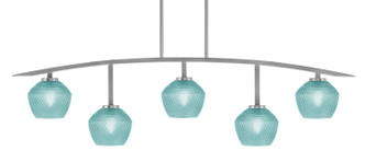 Toltec Lighting - 3745-GP-4625 - Five Light Billiard/Island - Kurve - Graphite