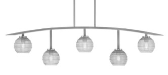 Toltec Lighting - 3745-GP-5110 - Five Light Billiard/Island - Kurve - Graphite
