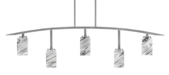 Toltec Lighting - 3745-GP-549 - Five Light Billiard/Island - Kurve - Graphite