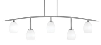 Toltec Lighting - 3745-GP-615 - Five Light Billiard/Island - Kurve - Graphite