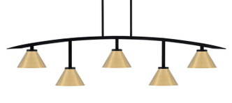 Toltec Lighting - 3745-MB-421-NAB - Five Light Bar - Kurve - Matte Black