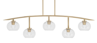 Toltec Lighting - 3745-NAB-202 - Five Light Bar - Kurve - New Age Brass