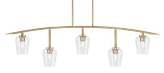 Toltec Lighting - 3745-NAB-210 - Five Light Bar - Kurve - New Age Brass