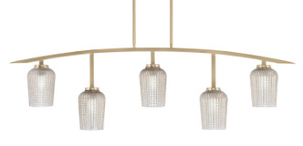 Toltec Lighting - 3745-NAB-4253 - Five Light Bar - Kurve - New Age Brass