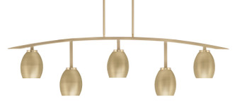 Toltec Lighting - 3745-NAB-426-NAB - Five Light Billiard/Island - Kurve - New Age Brass