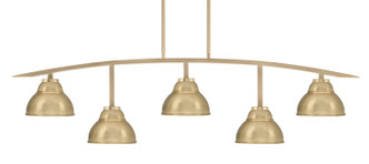 Toltec Lighting - 3745-NAB-427-NAB - Five Light Billiard/Island - Kurve - New Age Brass
