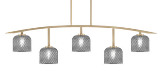 Toltec Lighting - 3745-NAB-4612 - Five Light Billiard/Island - Kurve - New Age Brass