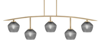 Toltec Lighting - 3745-NAB-4622 - Five Light Bar - Kurve - New Age Brass
