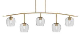 Toltec Lighting - 3745-NAB-4812 - Five Light Bar - Kurve - New Age Brass