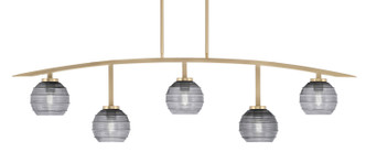 Toltec Lighting - 3745-NAB-5112 - Five Light Bar - Kurve - New Age Brass