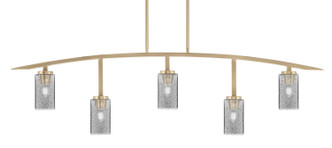 Toltec Lighting - 3745-NAB-542 - Five Light Billiard/Island - Kurve - New Age Brass