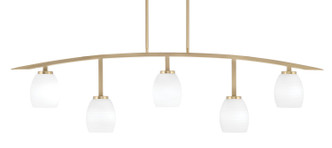 Toltec Lighting - 3745-NAB-615 - Five Light Billiard/Island - Kurve - New Age Brass
