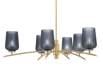 Toltec Lighting - 3746-NAB-4252 - Six Light Chandelier - Kurve - New Age Brass