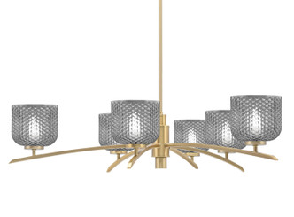 Toltec Lighting - 3746-NAB-4612 - Six Light Chandelier - Kurve - New Age Brass