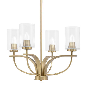 Toltec Lighting - 3904-NAB-300 - Four Light Chandelier - Cavella - New Age Brass