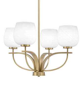 Toltec Lighting - 3904-NAB-4811 - Four Light Chandelier - Cavella - New Age Brass