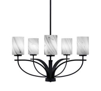 Toltec Lighting - 3905-MB-3009 - Five Light Chandelier - Cavella - Matte Black