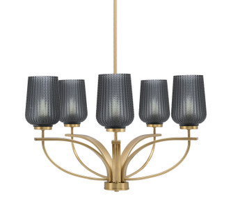 Toltec Lighting - 3905-NAB-4252 - Five Light Chandelier - Cavella - New Age Brass