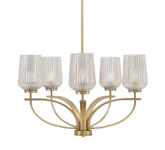 Toltec Lighting - 3905-NAB-4253 - Five Light Chandelier - Cavella - New Age Brass