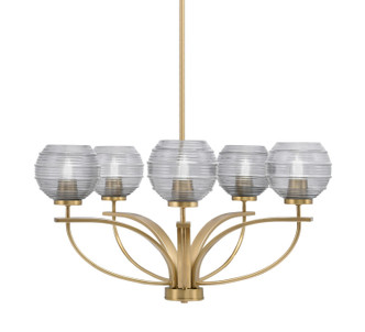 Toltec Lighting - 3905-NAB-5112 - Five Light Chandelier - Cavella - New Age Brass