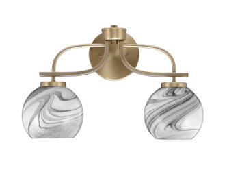 Toltec Lighting - 3912-NAB-4109 - Two Light Bath Bar - Cavella - New Age Brass