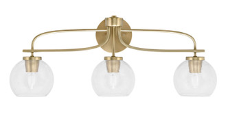 Toltec Lighting - 3913-NAB-4100 - Three Light Bath Bar - Cavella - New Age Brass