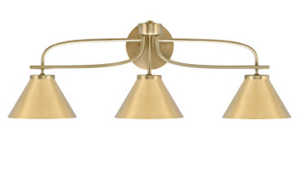 Toltec Lighting - 3913-NAB-421-NAB - Three Light Bath Bar - Cavella - New Age Brass
