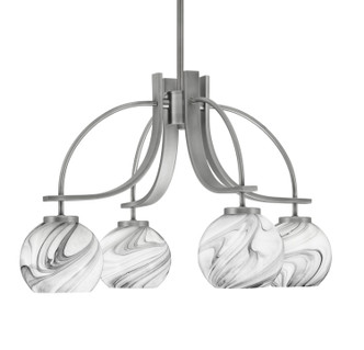 Toltec Lighting - 3924-GP-4109 - Four Light Chandelier - Cavella - Graphite