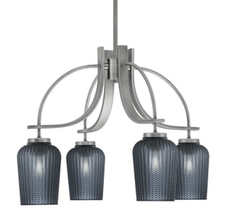 Toltec Lighting - 3924-GP-4252 - Four Light Chandelier - Cavella - Graphite