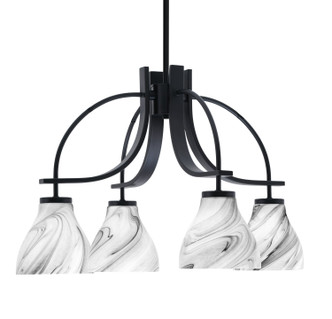 Toltec Lighting - 3924-MB-4769 - Four Light Chandelier - Cavella - Matte Black