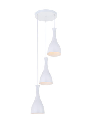 Elegant Lighting - LD2408WH - Three Light Pendant - Aiken - White Elegant Lighting - LD2408WH - Three Light Pendant - Aiken - White