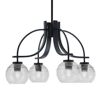 Toltec Lighting - 3924-MB-5110 - Four Light Chandelier - Cavella - Matte Black