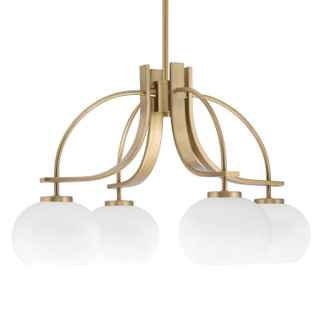 Toltec Lighting - 3924-NAB-212 - Four Light Chandelier - Cavella - New Age Brass