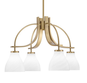 Toltec Lighting - 3924-NAB-4761 - Four Light Chandelier - Cavella - New Age Brass