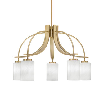 Toltec Lighting - 3925-NAB-3001 - Five Light Chandelier - Cavella - New Age Brass