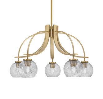 Toltec Lighting - 3925-NAB-4102 - Five Light Chandelier - Cavella - New Age Brass