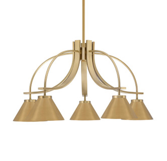 Toltec Lighting - 3925-NAB-421 - Five Light Chandelier - Cavella - New Age Brass