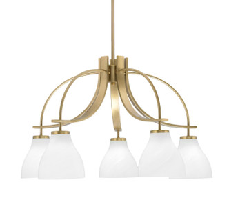 Toltec Lighting - 3925-NAB-4761 - Five Light Chandelier - Cavella - New Age Brass