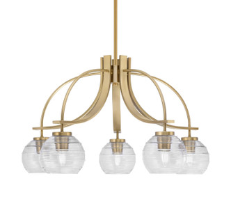 Toltec Lighting - 3925-NAB-5110 - Five Light Chandelier - Cavella - New Age Brass
