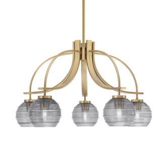 Toltec Lighting - 3925-NAB-5112 - Five Light Chandelier - Cavella - New Age Brass