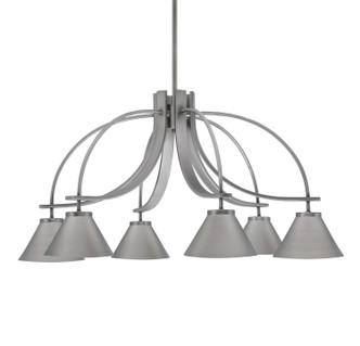 Toltec Lighting - 3926-GP-421-GP - Six Light Chandelier - Cavella - Graphite