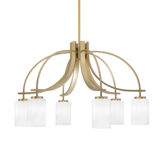 Toltec Lighting - 3926-NAB-3001 - Six Light Chandelier - Cavella - New Age Brass