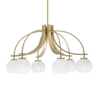 Toltec Lighting - 3926-NAB-4101 - Six Light Chandelier - Cavella - New Age Brass
